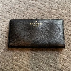 Kate Spade black pebble leather wallet